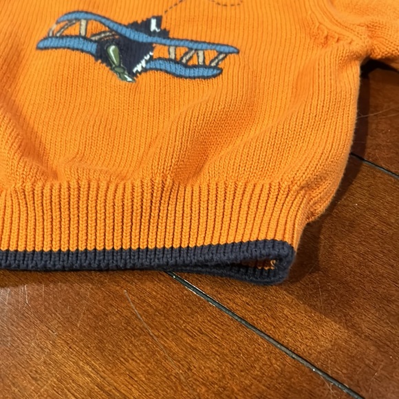 Gymboree 2005 Fly Boys Orange Bi-plane 100% cotton airplane sweater 3-6 months - Picture 8 of 12